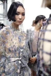Backstage at Giorgio Armani Spring 2017