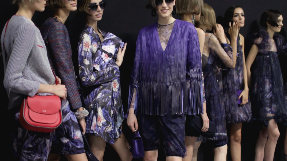 Backstage at Giorgio Armani Spring 2017