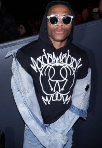 Russell Westbrook Front Row at Jeremy Scott RTW Spring 2017