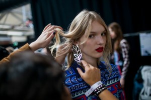 Backstage at Mary Katrantzou RTW Spring 2017