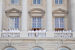 Alain Ducasse and his team outside Ore.