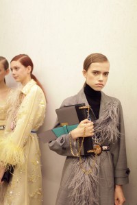 Backstage at Prada Spring 2017