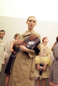 Backstage at Prada Spring 2017