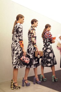 Backstage at Prada Spring 2017
