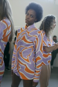 Backstage at Emilio Pucci Spring 2017