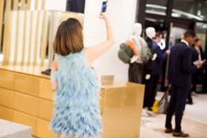 The scene at Saks' downtown store opening.