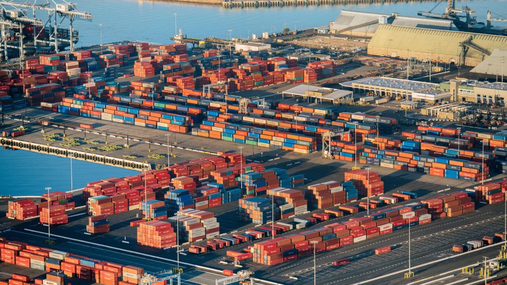 Shipping containers.