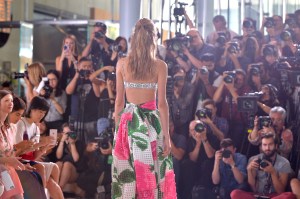 A shot from the Front Row at Tory Burch RTW Spring 2017