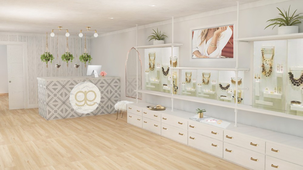 A rendering of Gorjana’s store at 190 Beach Street.