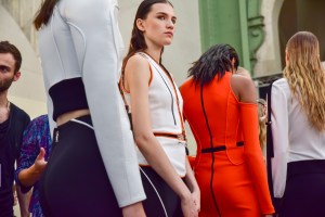 Backstage at Mugler RTW Spring 2017
