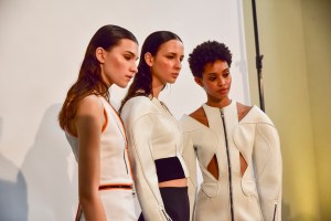 Backstage at Mugler RTW Spring 2017