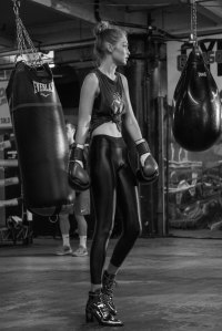 The campaign for Gigi Hadid's collaboration with Stuart Weitzman.