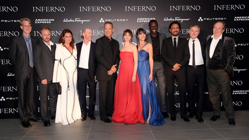 Ron Howard, David Koepp, Ben Foster, Tom Hanks, Felicity Jones, Side Babette Knudsen, Ana Uluru, Omar Sy, Irrfan Khan, Dan Brown, and Hans Zimmer