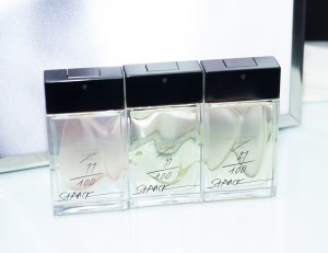 Philippe Starck signed bottles of his fragrances, which are being sold at Bergdorf Goodman.