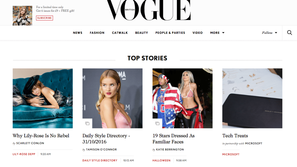 Vogue.co.uk Homepage