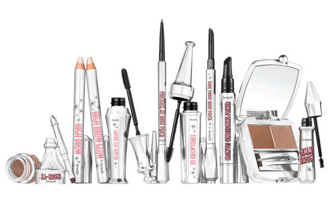 Benefit Cosmetic's assortment of eyebrow products.