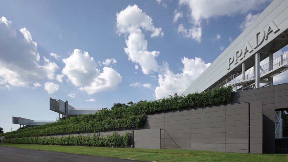 Prada’s state-of-the-art industrial complex in tuscany’s Valvigna are part of Prada’s “garden factories” and are nestled in a lush landscape of pomegranate, fig and jujube trees and vineyards.