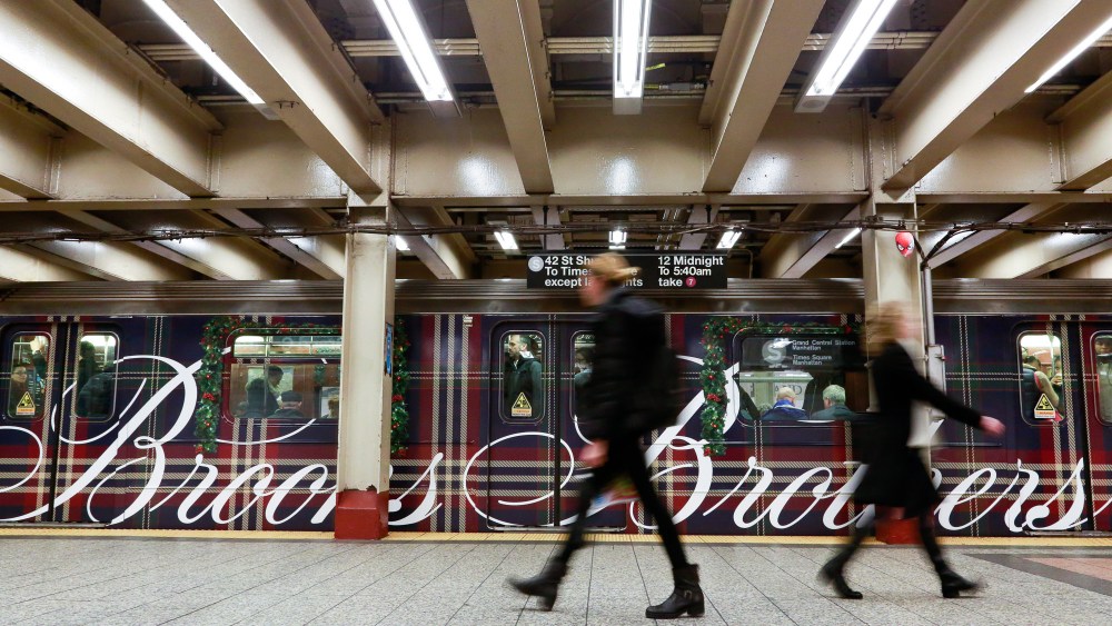 The Brooks Brothers holiday express train.