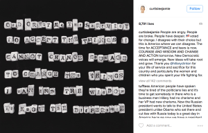 Jamie Lee Curtis reacts to the U.S. election on Instagram.