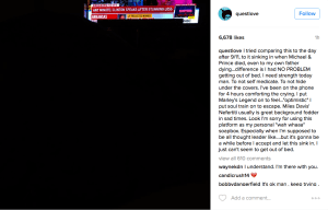 Questlove Gomez reacts to the U.S. election on Instagram.