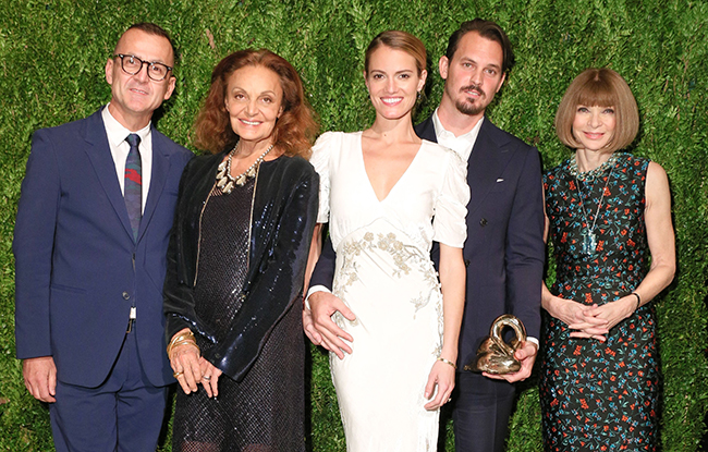 Steven Kolb, Diane von Furstenberg, Laura Vassar Brock, Kristopher Brock, Anna Wintour cfda vogue fashion fund