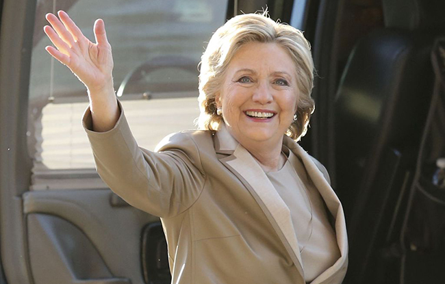 Hillary Clinton Wears Ralph Lauren Pantsuit to Vote