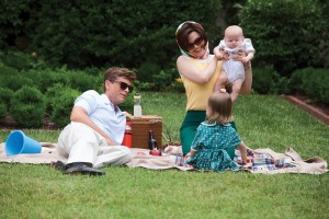 Rob Lowe and Ginnifer Goodwin in Killing Kennedy, 2013.