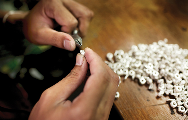 Some 2.6 billion stones were hand-set by Pandora craftsmen in the brand’s crafting facilities in 2015.