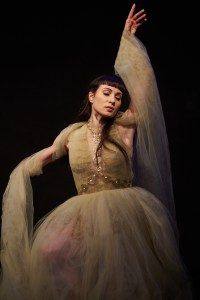 A dancer from immersive theatre company Sleep No More performing at the valentino party.