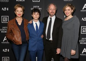 Annette Bening, Lucas Jade Zumman, Mike Mills, and Greta Gerwig