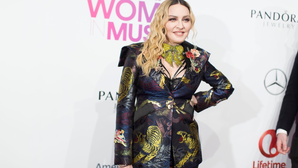 Madonna in custom Gucci.