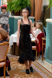 Lily-Rose Depp walks the Chanel Métiers d'Art show at the Ritz