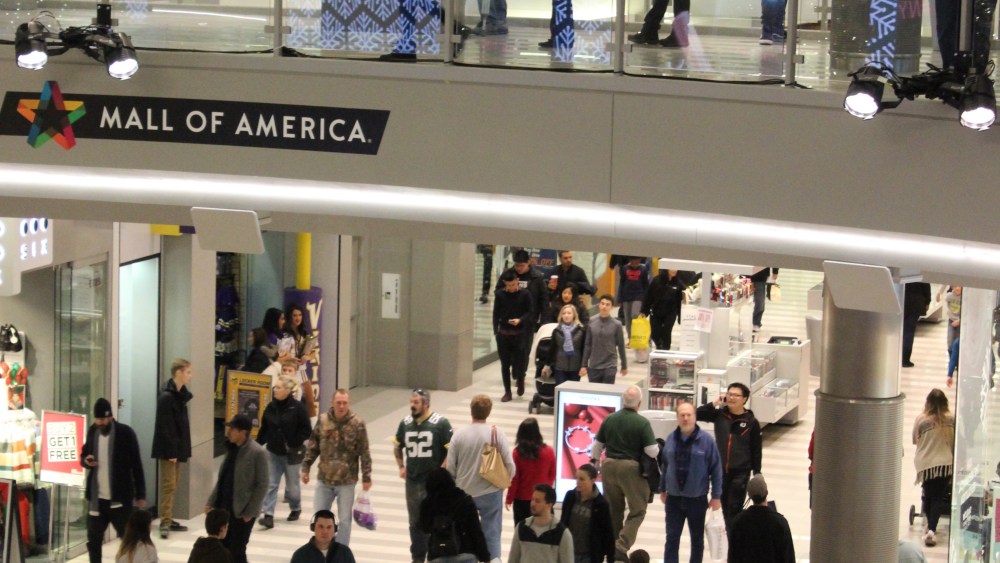 Holiday shoppers at the Mall of America.