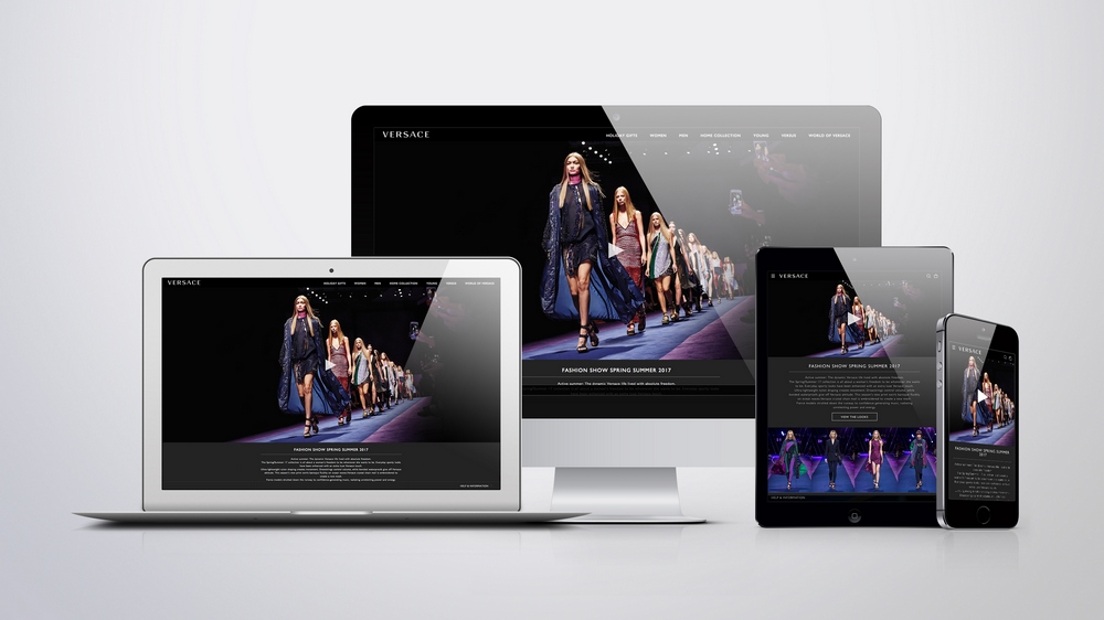 Versace's renovated web site.