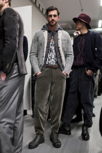 Backstage at Giorgio Armani Men's Fall 2017