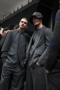 Backstage at Giorgio Armani Men's Fall 2017