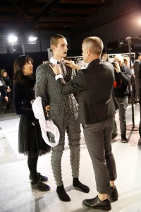 Backstage at Thom Browne Men's Fall 2017