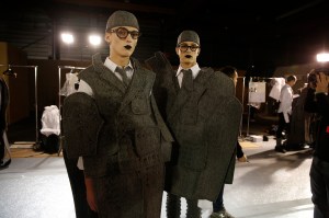 Backstage at Thom Browne Men's Fall 2017