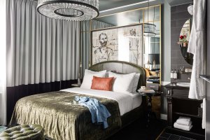 A standard room at the Hotel Sir Savigny in Berlin.
