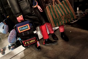 Backstage at Fendi Men's Fall 2017