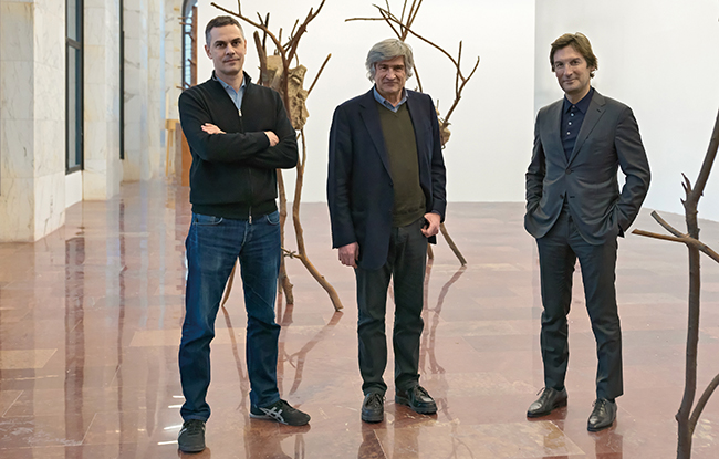 Pietro Beccari, Giuseppe Penone and Massimiliano Gioni.