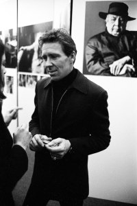 Lord Snowdon at his exhibition in London, 1973.