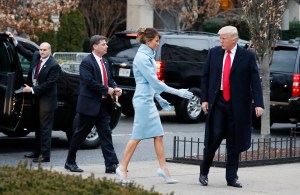 Melania Trump wearing Ralph Lauren for the Inauguration