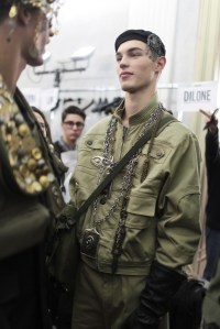 Backstage at Moschino Men's Fall 2017