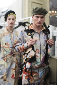 Backstage at Moschino Men's Fall 2017