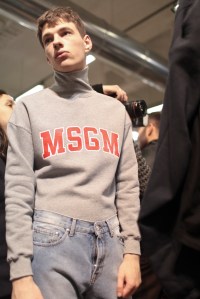 Backstage at MSGM Men's Fall 2017