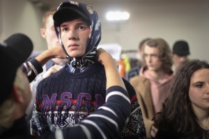 Backstage at MSGM Men's Fall 2017