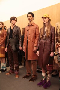 Backstage at Prada Men's Fall 2017