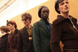 Backstage at Prada Men's Fall 2017