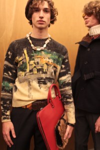 Backstage at Prada Men's Fall 2017
